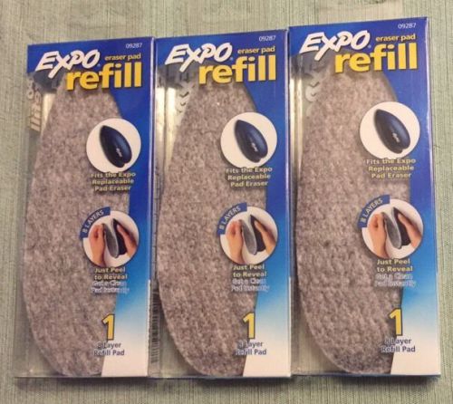 Lot of 3 Expo Eraser Pad Refill  8 Layer Refill Pads New