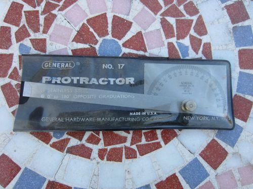GENERAL HARDWARE Co. Protractor No. 17 stainless steel &amp; case