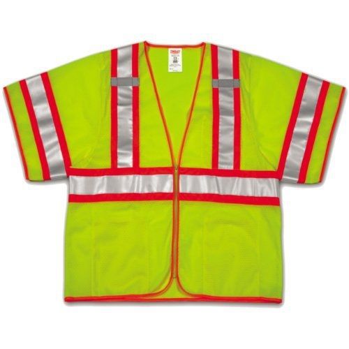 TINGLEY Tingley Rubber V70332 Class 3 Mesh Safety Vest, Large/X-Large, Lime