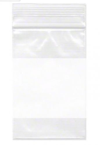 375 2&#034;x3&#034; zip lock bags clear white block 4mil poly bag reclosable (heavy duty) for sale