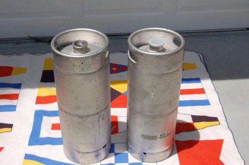 LOT OF 2 STAINLESS STEEL BEER KEG 15.5 GALLON. ONE ANHEUSER BUSCH.