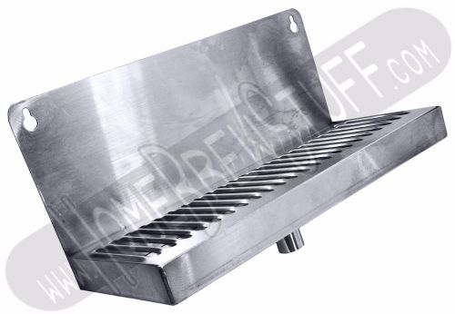 12&#034; x 6&#034; stainless steel wall mount drip tray w/ drain draft beer taps homebrew for sale
