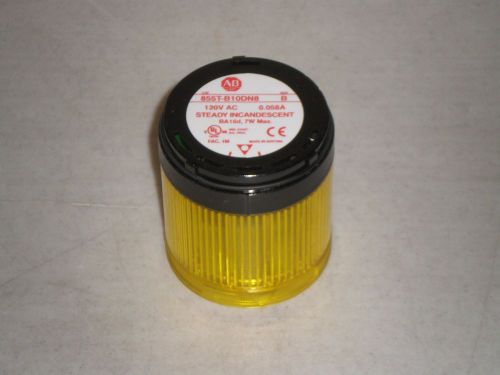 Allen bradley 855t-b10dn8 yellow incandescent indicator stack light 120vac for sale
