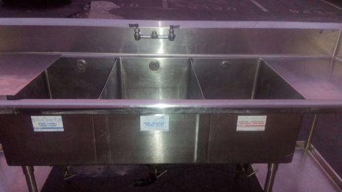 Omniteam NSF Commercial Grade 3 compartment Stainless Steel Sink