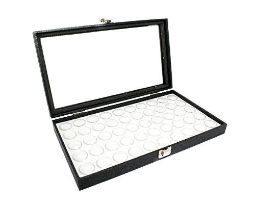 Jewelry Holder Case Glass-Top Display Storage 50-Capacity Gem Jars Removable