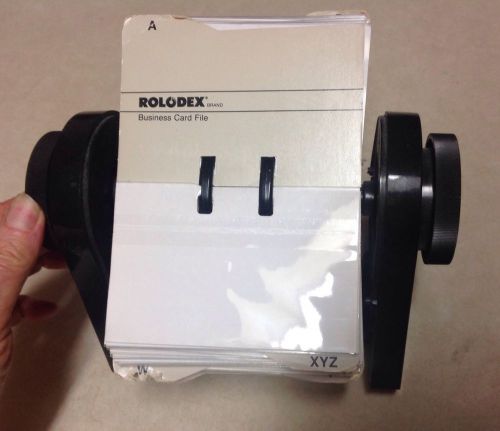 ROLODEX RBC-400 BLACK CARD FILE SYSTEM 2 1/2&#034; x 4&#034; vintage R-1062 made in USA