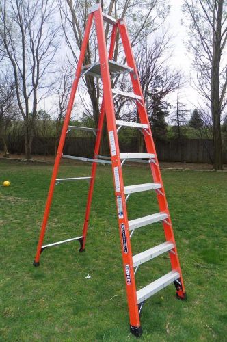 Louisville platform ladder fp1408hd 8 - 10 ft 300lb fiberglass step a-frame for sale