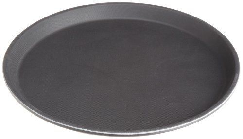 Stanton Trading Non Skid Rubber Lined 11-Inch Fiberglass Round Serving Tray,