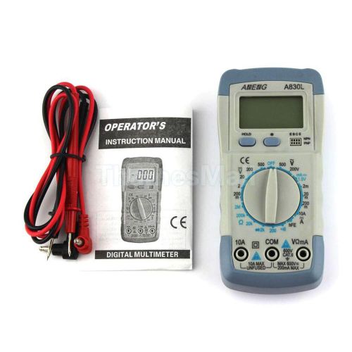 Lcd digital multimeter dc ac voltage multi-tester a830l-gray with white for sale