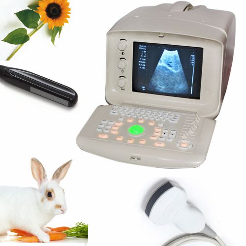 10.4 inch Ultrasonic Vet Ultrasound Scanner Convex+ Rectal 2 Probes CE FDA + DHL