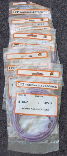 Lot of 5 - Pomona 48&#034; stackable banana plug patch cord (Violet)