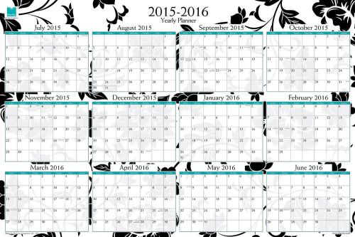 Blue Sky 2015-2016 Academic Year 2016 Regular Year Laminated Erasable Calendar
