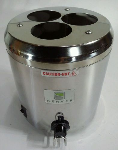 SERVER MODEL 86810 SBW SQUEEZE 3 BOTTLE TOPPING WARMER CHROME FINISH