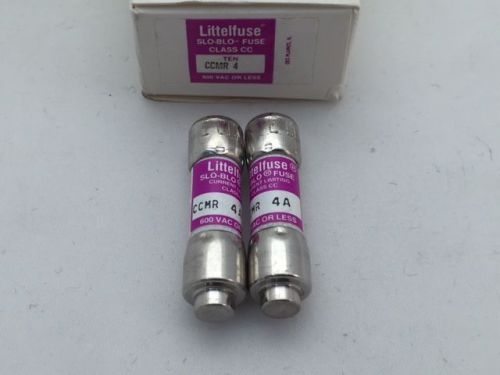 Ccmr4 – littelfuse, 4 amp 600vac, slow blow (class cc) fuse, dual element for sale