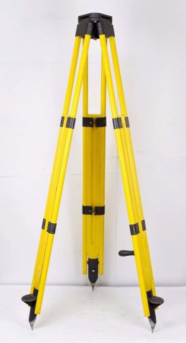 20-30 years old vintage yellow wooden tripod industrial theodolite level stand for sale
