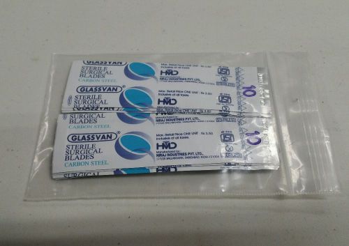 50 pack NEW Sterile #10 Carbon Steel Surgical / Dissection Lab Scalpel Blades