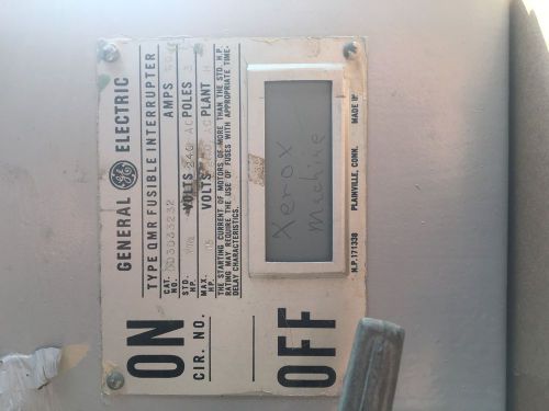 GE QMR QMR322 60 AMP 240V FUSIBLE PANEL PANELBOARD SWITCH DD3D33232