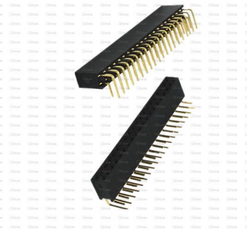 5PCS 2x20 Pin 2.54mm Double Row Right Angle Female Pin Header
