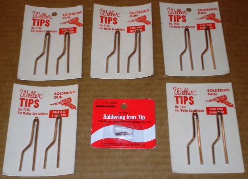 Pack of 5 weller 7135 soldering tips (10 tips total) + radio shack 15 watt tip for sale