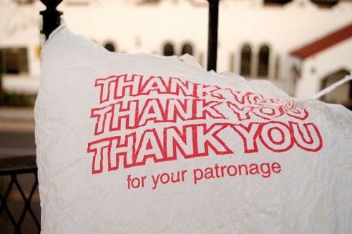 100 Ct Thank You T-shirt Bags