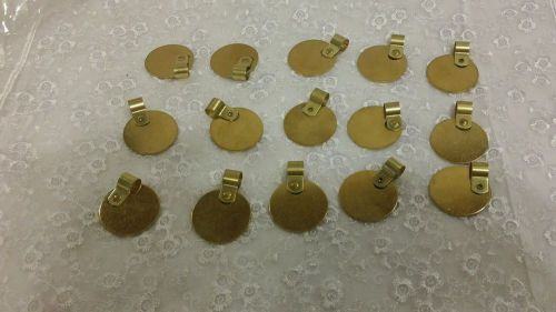 Unbranded Blank 15 SOLID BRASS TAGS ~ 1 3/8&#034; ROUND with loop for padlock/etc...