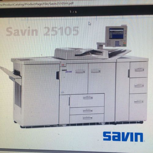 Savin Ricoh 25105 DIGITAL IMAGING SYSTEM HI-SPEED HI-VOLUME PRINTER SCANNER COPY