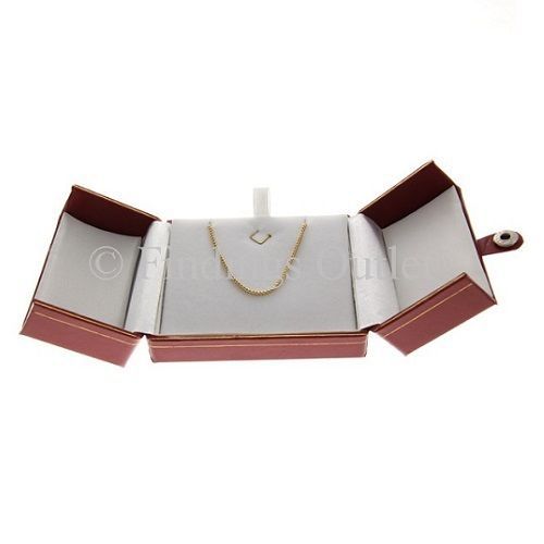 Snap-Tab Red Double Door Jewelry Pendant Jewelry Gift Box