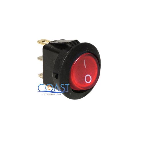 Car Trucks Auto Boat 12V 15A On/Off Round Red SPST Rocker Toggle Switch