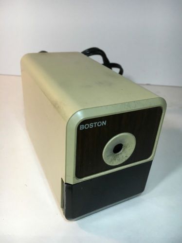 Boston Desktop Electric Pencil Sharpener Vintage  Model 18 Wood Grain Tested