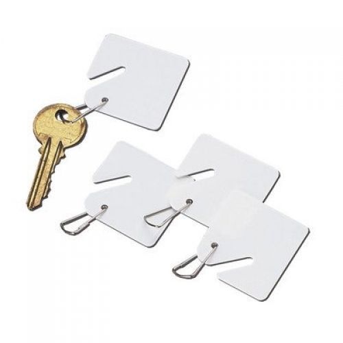 Buddy Products Blank Plastic Key Tags, White, Set of 100 (0017)