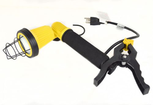 Safety Yellow Model HL1000 Adjustable Work Light w/ Foam Handle. Hang or Clamp.