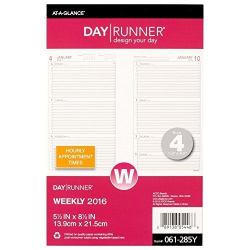 Day Runner Weekly Compact Desk Calendar Planner Refill 2016, 5.5 x 8.5 Inches...