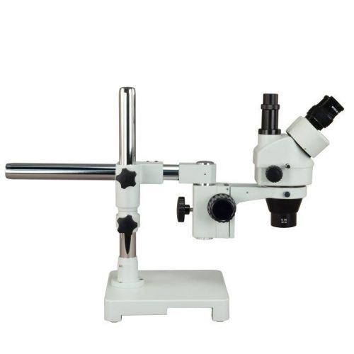 New Single-Bar 3.5X-90X Boom Stand Trinocular Stereo Microscope+5 Years Warranty