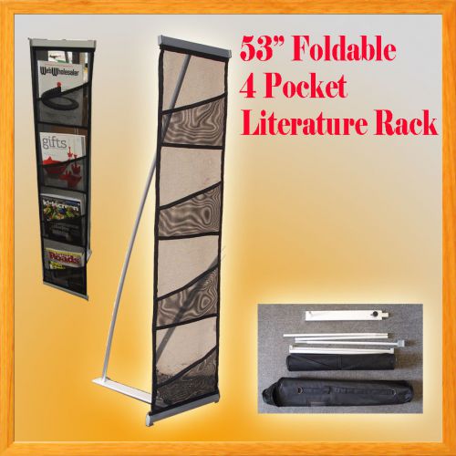 4 Net Pocket Foldable Catalog Trade Show Magazine Display Holder Lightweight