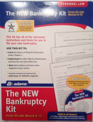 The New Adams Bankruptcy Kit With Manual&amp; Cd Personal Law