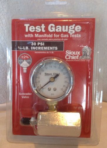 Sioux Chief Gas Test Gauge 30 PSI 1/4-LB. Increments