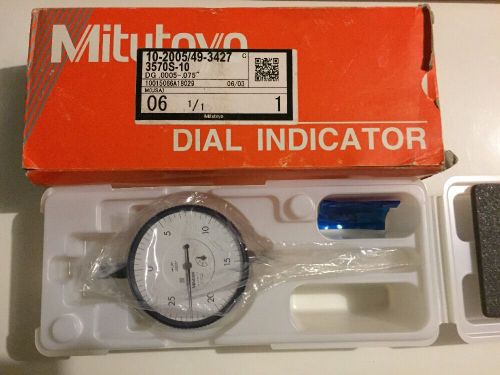 NEW Mitutoyo 3570S-10 Dial Indicator, .0005 - .075&#034; Range, w/Lug Back