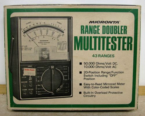 MICRONTA RANGE DOUBLER MULTITESTER 43 RANGES 50,000 OHMS/VOLT DC RADIO SHACK
