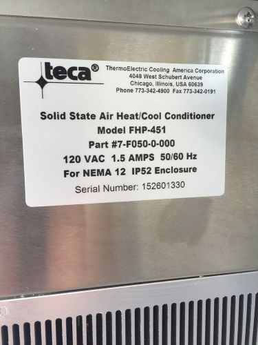 TECA SOLID STATE AIR CONDITIONER FHP-451 7-F050-0-000