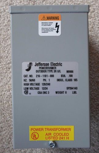 Jefferson Electric - Power Transformer 216-1101-000 - 240/120v to 24/12v