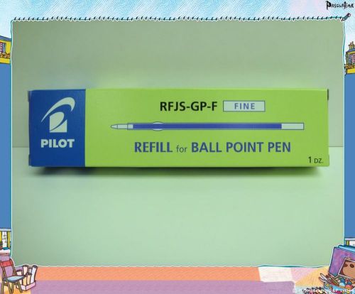 12 pcs Pilot ball point pen refills Blue Fine RFJS-GP-F