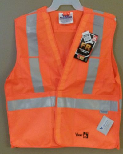 Viking 6136fr-l/xl flame resist vest,class 2,l/xl,orange for sale
