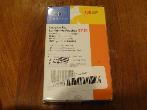 Sparco 100 Pack Luggage Tag Laminating Pouches 2.5”x4.5” - 01154