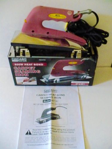 Chicago 800W Heat Bond Carpet Seaming Iron 66738 Box Complete Used Once 1 Time