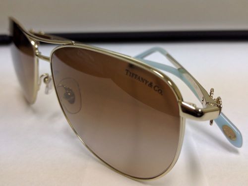 Authentic Tiffany &amp; Co Sunglasses TF 3044 Aviator Gold 6021/3B