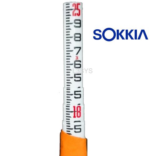 New Sokkia 807348 25 Foot Oval Fiberglass SK Rod in Tenths with Case