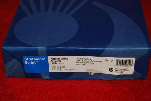 Strathmore Script Natural White Smooth 24# UnWatermarked Item#190-701