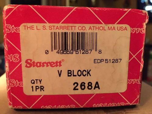 Starrett 268A Cast Iron 2 V-Block 1-1/2&#034; Square, 2&#034; Long, 1-1/8&#034; 1 Pair, 2 Piece