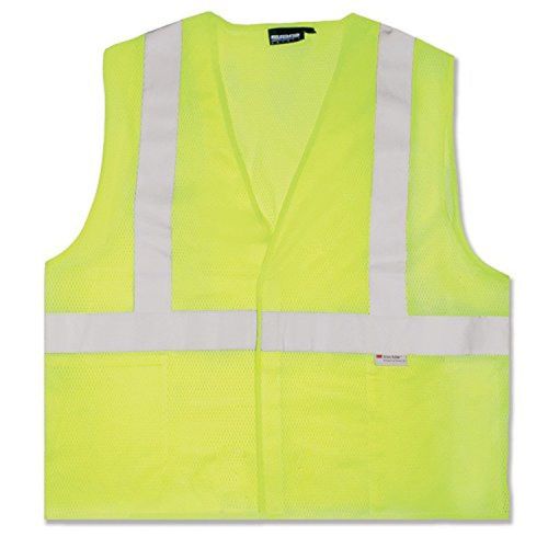 ERB 14517 S15 ANSI Class 2 Mesh Safety Vest with Pockets Lime 6X-Large
