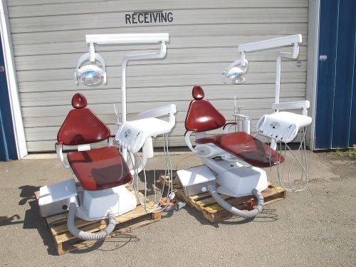 Lot of 2 units kavo environment dental chair w/ delivery system and dental light for sale